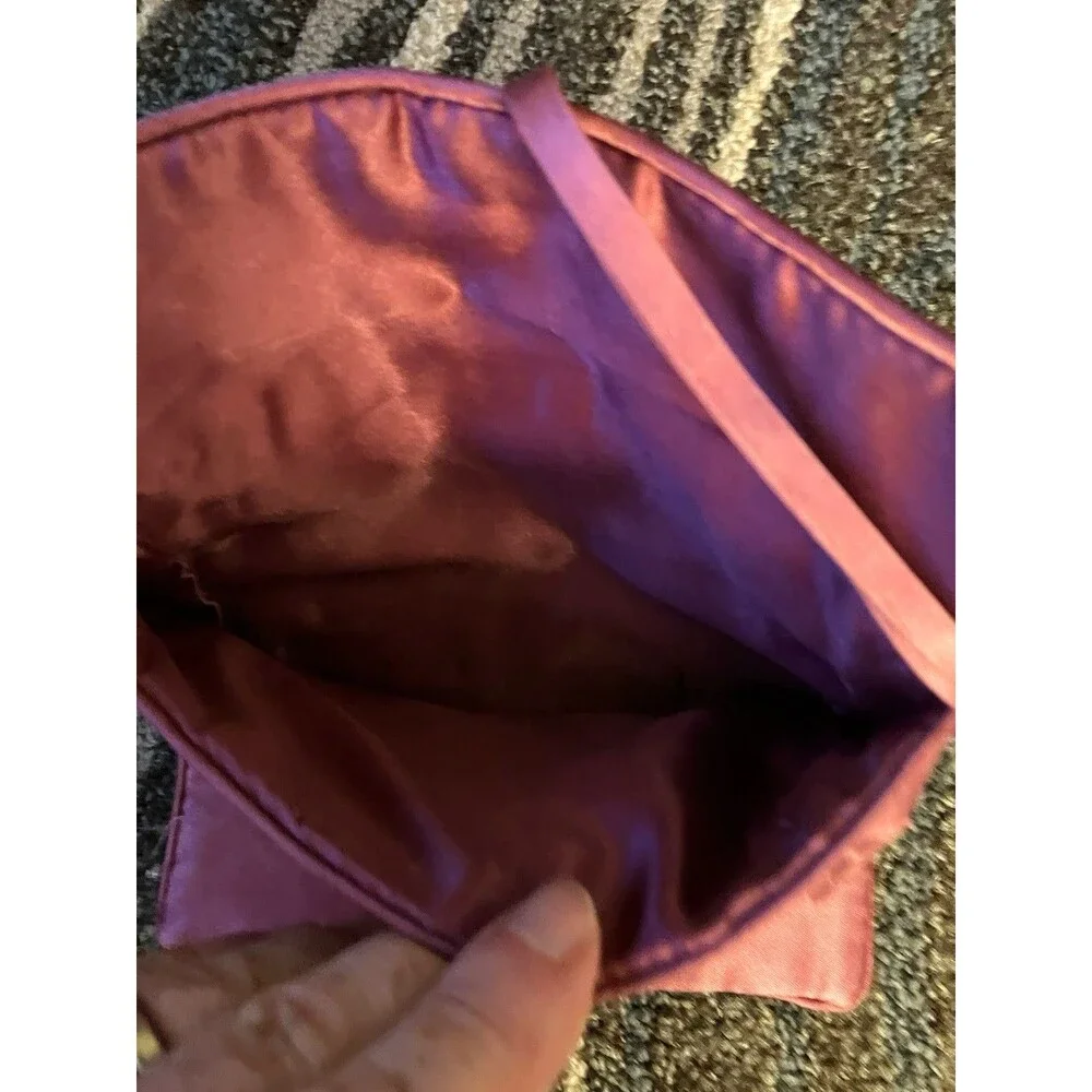 Amethyst Velvet Travel Jewelry Roll Pouch Rose Satin Tie Closure - Jo Edwards